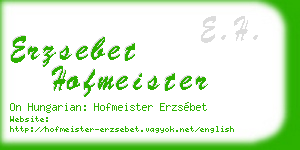 erzsebet hofmeister business card